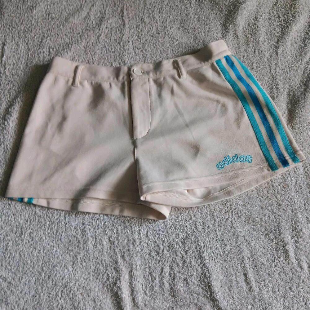 Womens Vintage Tennis Shorts Sports Festival Fancy dress White Adidas S 30"